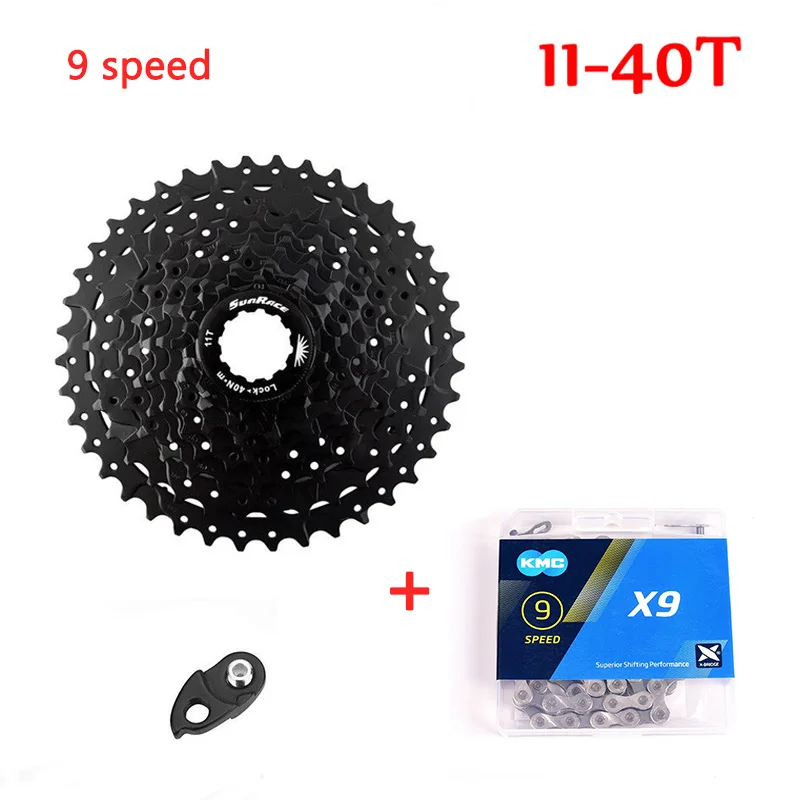 cassette-chain Sunracing CSM990 9 скоростей кассета X9 цепи Cogs 11-40T горный велосипед свободного хода широкое соотношение MTB свободного хода адаптер подходит Shimano SRAM - Цвет: cassette-chain