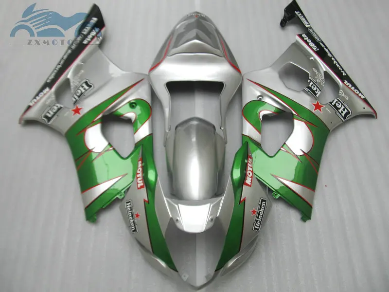 

Обновите свои наборы обтекателей для Suzuki 2003 2004 GSXR1000 K3 K4 Мотоцикл Спортивные обтекатели комплект 03 04 GSXR 1000 серебристо-зеленый BD31