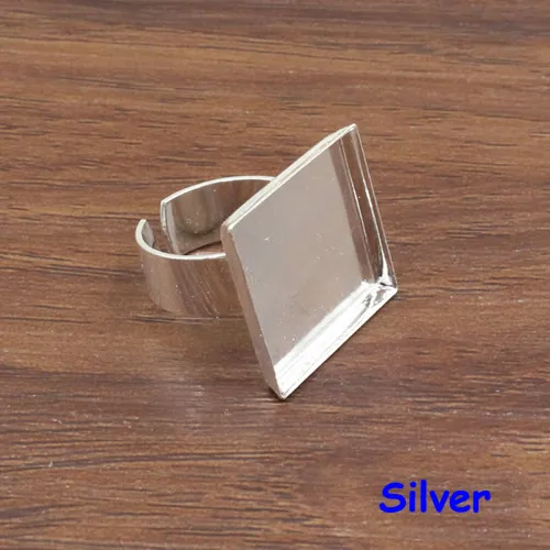 Подходит: 20 мм кольцо металлическое квадратное пустое оправы Безель пустая