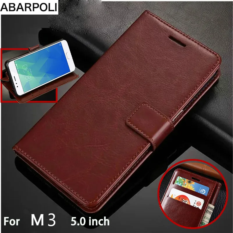 Для Meizu M3 M3s кожаный чехол книжка с бумажником и подставкой Чехол на Mini 5 0 &quotЧехол