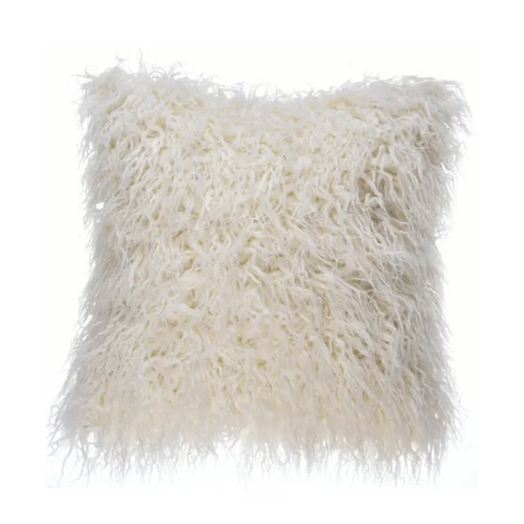 Cream White Длинные Плюшевые Твердые Чехлы 45X45 см диван кровать наволочка крышка мягкий теплый мех розовый белый серый декоративные Чехлы для подушек дома - Цвет: Cream White