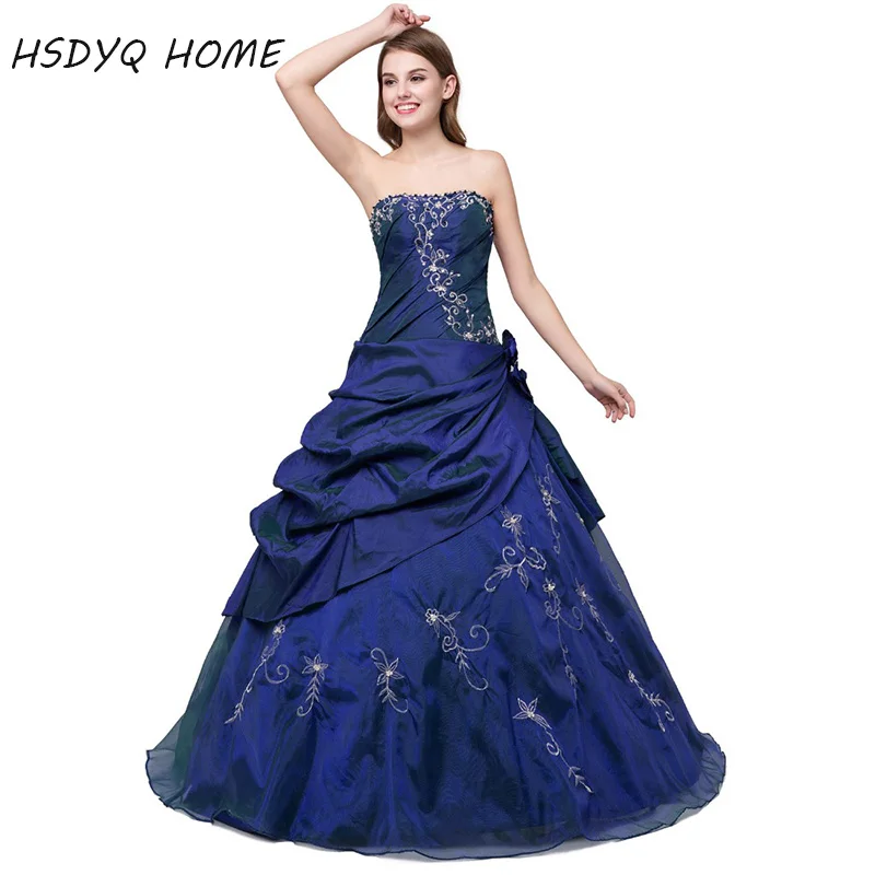Quinceanera платья бальное платье праздничное с аппликацией Плиссированные тафта из