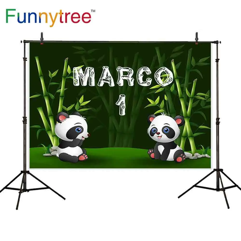 Фотофон Funnytree для фотостудии с изображением панды из мультфильма вечеринки дня