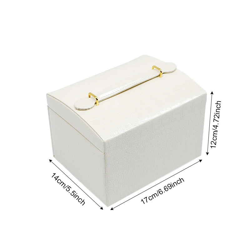PU Leather Multi layer Jewelry Box Drawer Girls Earrings Necklace With Mirror Lock Storage Organizer Case Accessories Supplies|Органайзеры