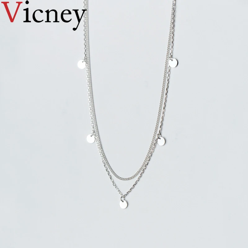 Vicney 2019 новое 100% Настоящее ожерелье из стерлингового серебра 925 пробы с двойными
