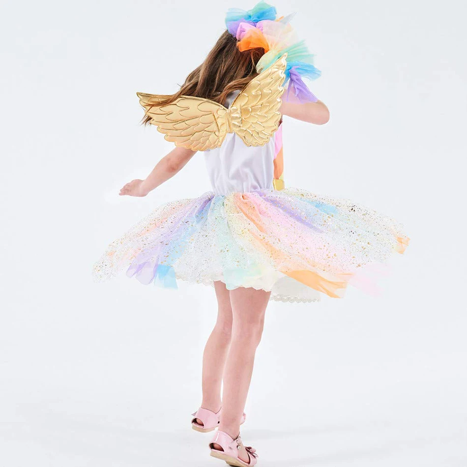 Детский костюм с единорогом Радужное платье пачка пони на День рождения пышные