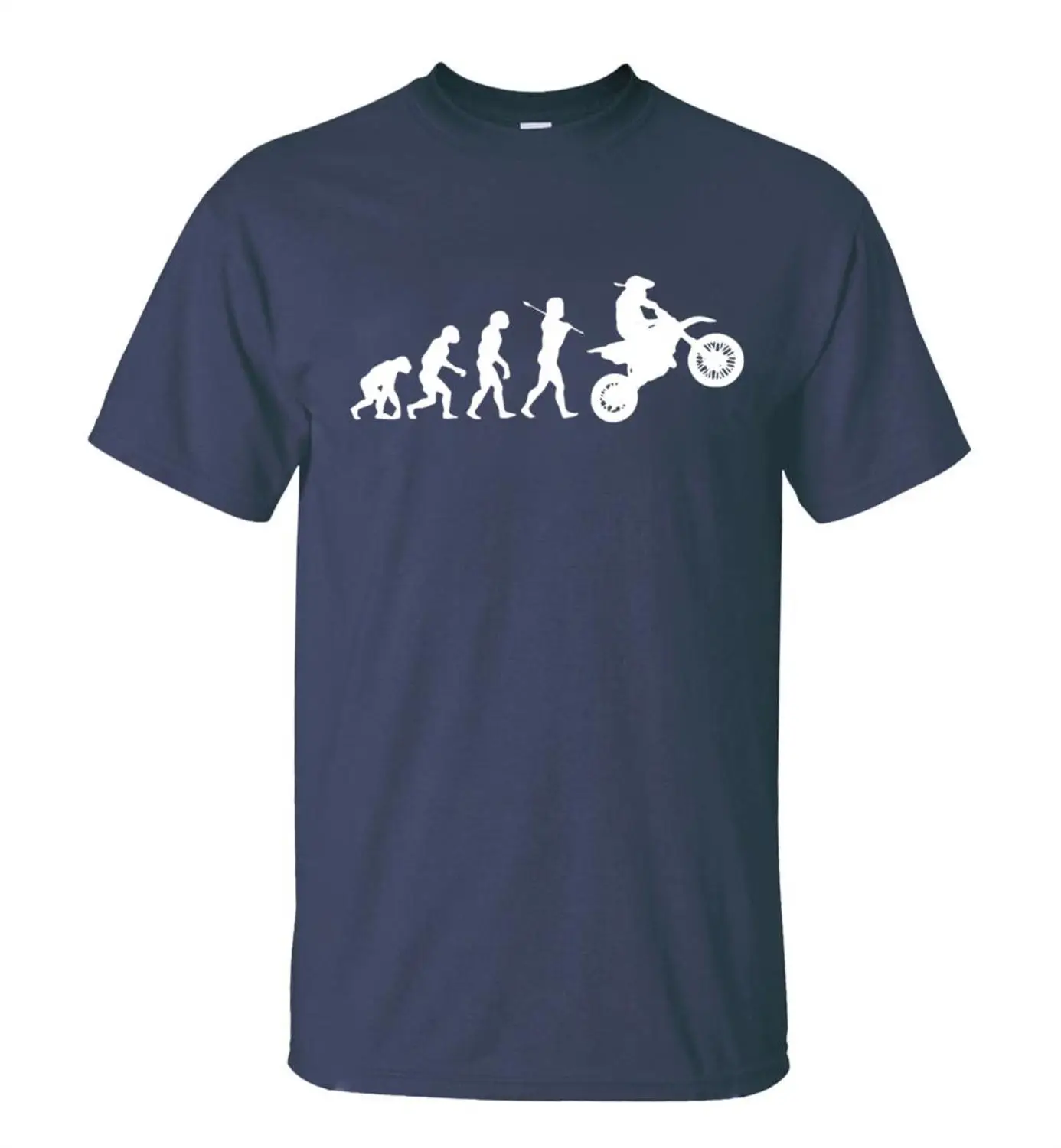 2017 Летний Новый Мода Повседневная Мужская Смешные Футболки Мотокросс эволюция