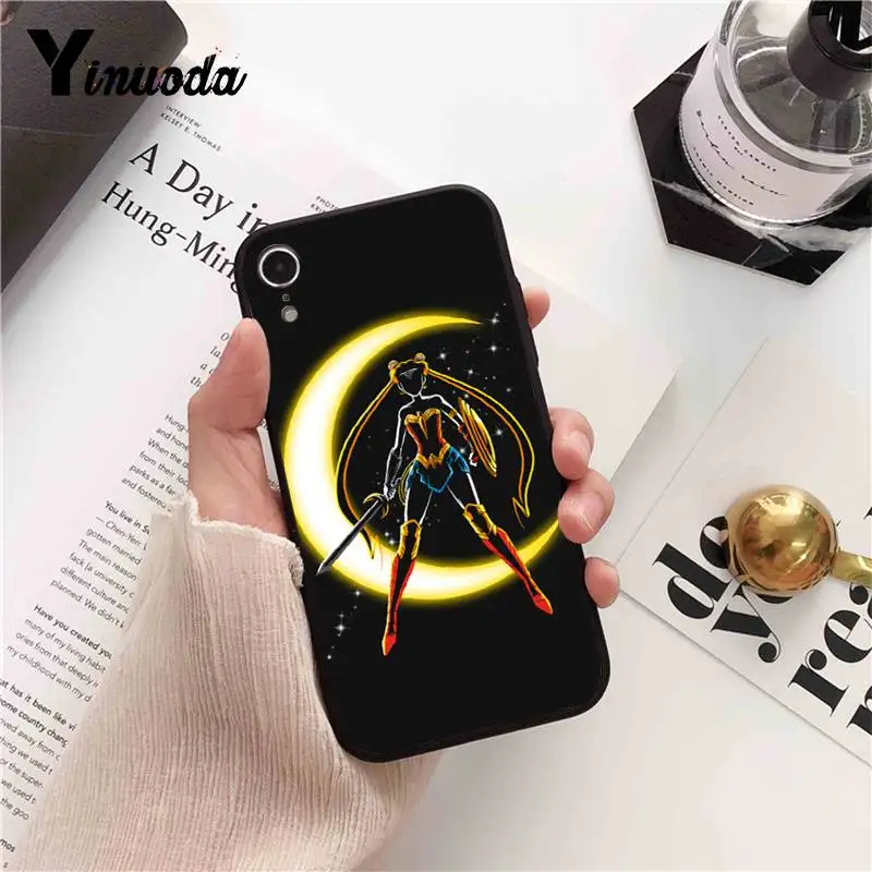 Yinuoda розовый японский аниме Kawaii Сейлор Мун чехол для телефона iPhone 5 5Sx 6 7 7plus 8 8Plus X XS