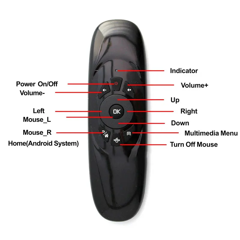 2 4G Air Mouse перезаряжаемая беспроводная клавиатура с дистанционным управлением для
