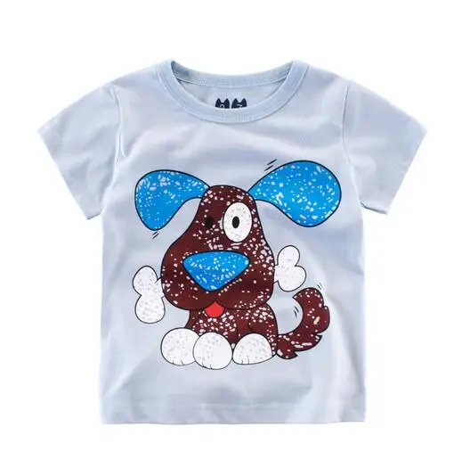 Летние Обувь для мальчиков GirlsT рубашка дети мультфильм животных льва слона