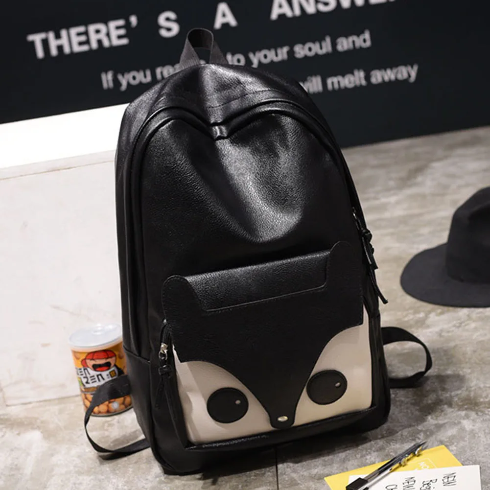 Рисунок мультяшной лисы рюкзак школьный для девочек подростков Mochila Feminina женский рюкзак из искусственной кожи