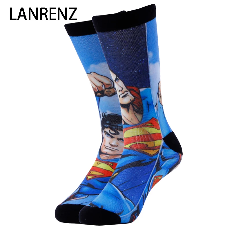 2020 Superhero Superman Print Men and women fashion Funny socks 3d printed 200 knitting oil painting compression | Мужская одежда