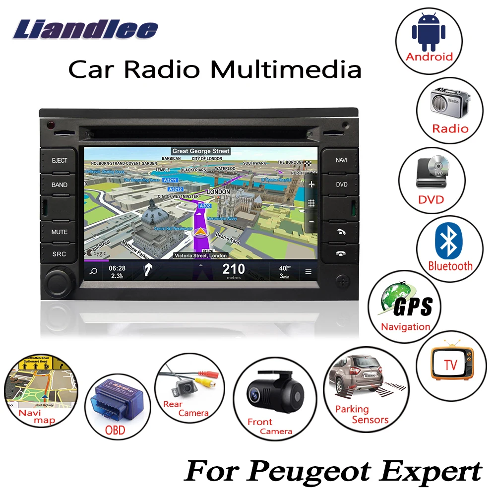 Liandlee для peugeot Expert 2007~ Android автомобильный Радио CD dvd-плеер gps-навигатор карты камера OBD tv HD экран медиа