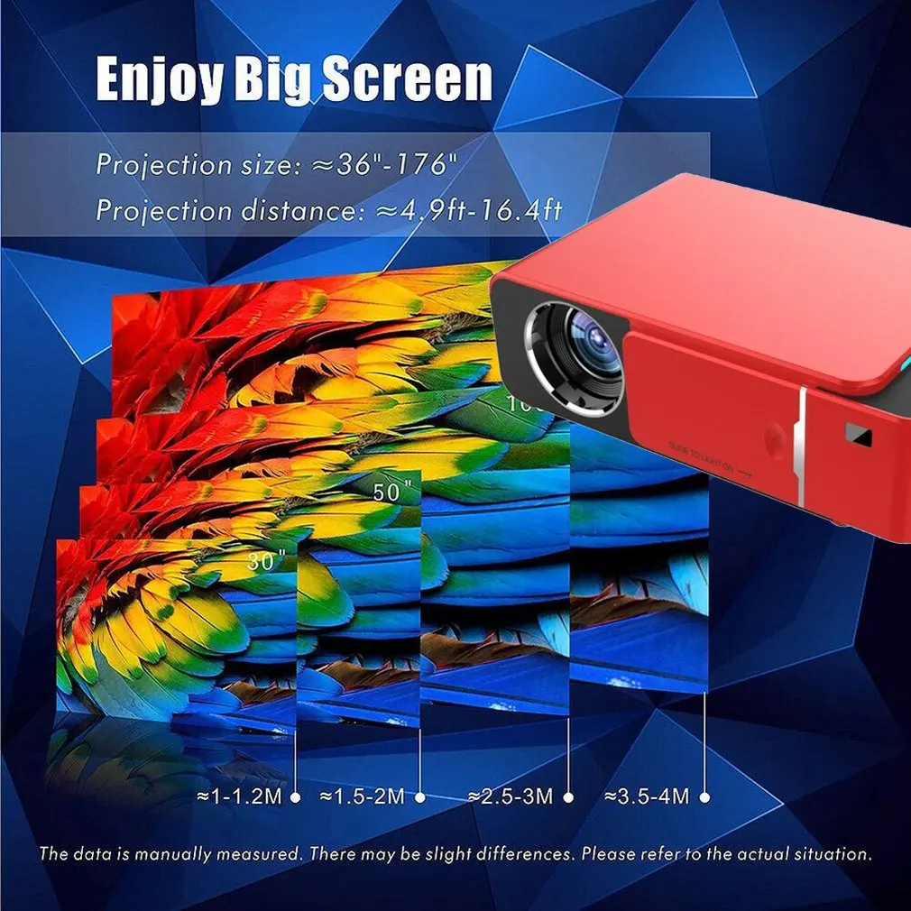 T6 Android 9 0 WIFI опционально 2600 люмен 720p HD Портативный светодиодный проектор HDMI