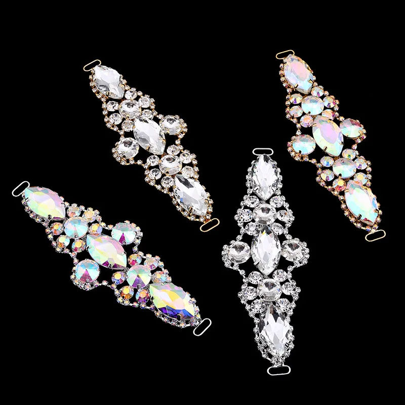 1 шт 15*5 см кристалл горный хрусталь аппликация для свадебного платья костюмы со