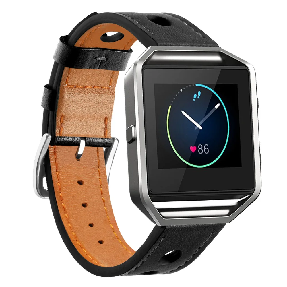 Ремешок кожаный для Fitbit Blaze маленький большой полый ремешок Смарт фитнес часы