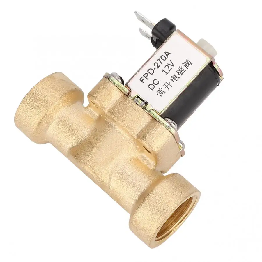 Нормально открытый латунный электромагнитный клапан с внутренней резьбой G1/2 &quot