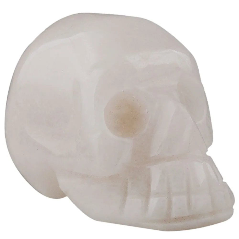 

TUMBEELLUWA White Stone Carved Skull Statue Healing Reiki Pocket Figurine Specimen