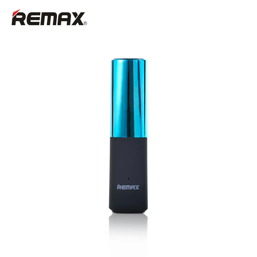 Blue REMAX Lipstick power Bank 2400 мАч портативное зарядное устройство Внешний аккумулятор зарядное устройство для iphone 5s 6 7s samsung с бесплатным кабелем - Цвет: Blue