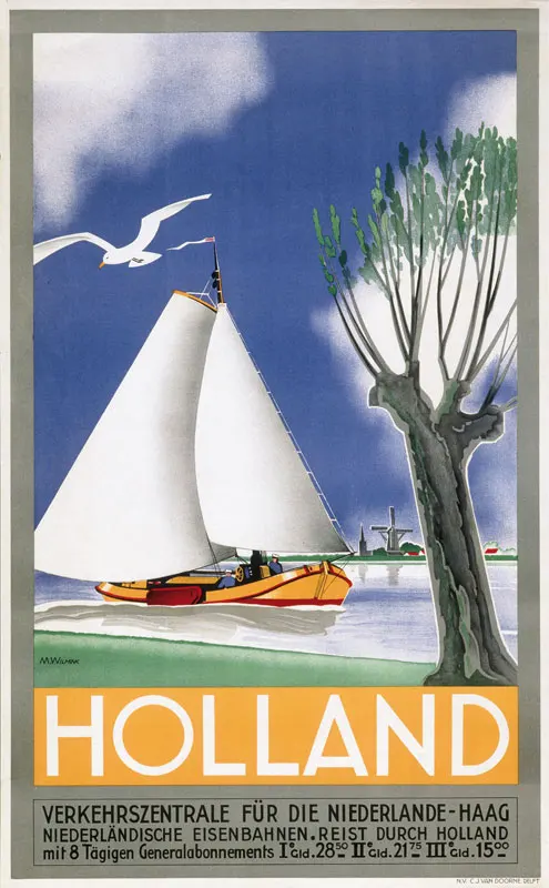 Нидерландские голландские туристические постеры Амстердам классические