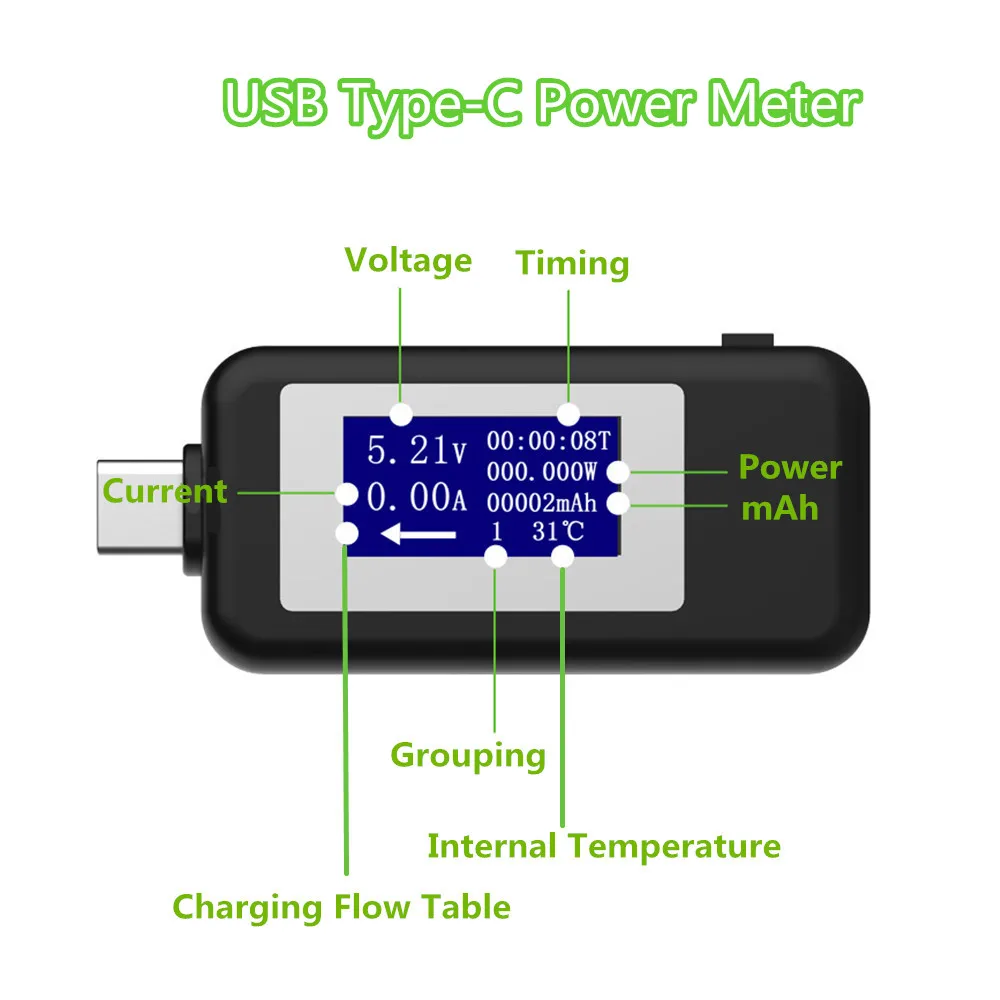 Тип-c USB Тестер DC 4-30 в цифровой вольтметр Amperimetro voltagecurent метр амперметр детектор power Bank индикатор зарядного устройства