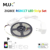 zigbee rgbcct led strip light smart waterproof smd 5050 12v 5m led stripe tape ribbon zll link controller work with alexa echo