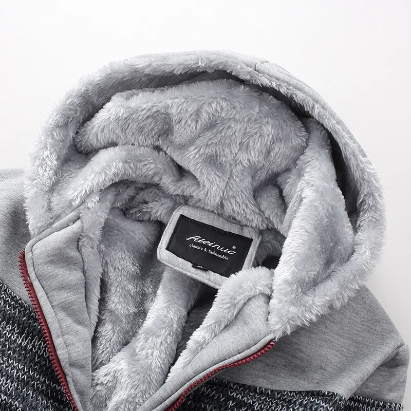 

Rlyaeiz Fashion Plus Velvet Thicken Warm Hoodies Men 2017 Winter Casual Men's Jackets Patchwork Zipper Hooded Sweatshirts M-4XL