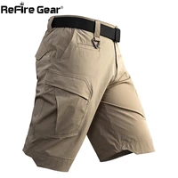 refire gear mens waterproof work shorts military tactical stretch army combat cargo short male multi pocket airsoft short pants