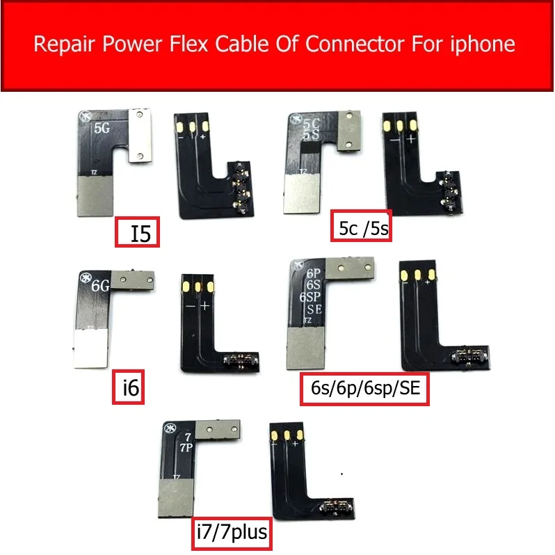 Подлинный ремонт разъем питания гибкий кабель для iPhone 5 5S 5c se 6 6s 7 Plus мощность Батарея разъем гибкий кабель ленты запчасти