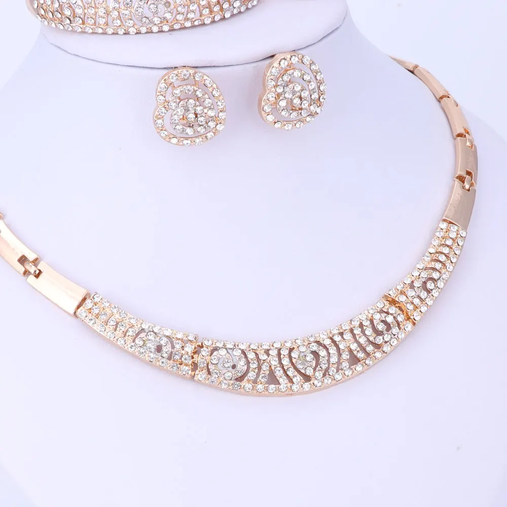 Женский комплект ювелирных изделий из африканских бусин ожерелье с кристаллами