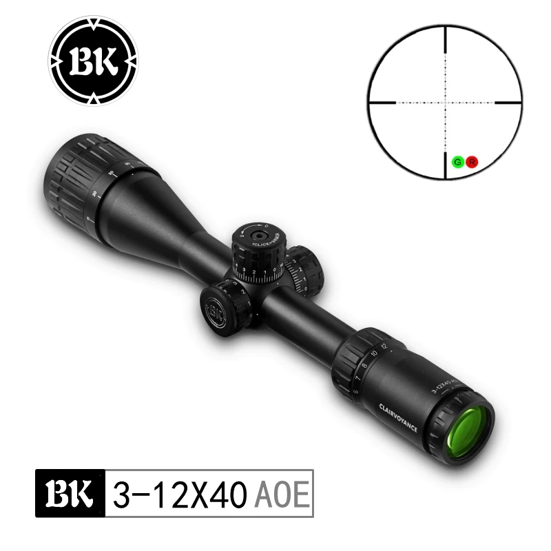 Bobcat King оптика BK 3-12X40 AOE снайперский охотничий прицел с красным/зеленым охотничий прицел оптический прибор для страйкбола оптический прицел