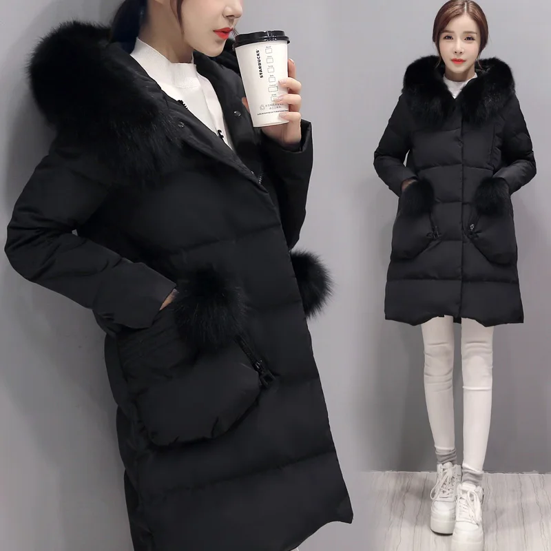 2020 зимняя куртка на утином пуху Женская длинная пуховая с капюшоном из