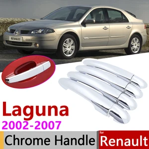 Для Renault Laguna II X74 MK2 2002  2007 хромированная Наружная ручка автомобиля аксессуары наклейки накладка набор 2003 2004 2005 2006