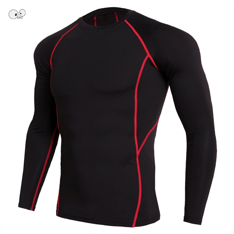 2018 ММА Мужская быстросохнущая компрессионная рубашка с длинным рукавом футболки