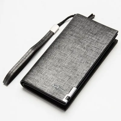 silver grey Baellerry кошелек на молнии мужской держатель для карт мужские кошельки клатчи Модные мужские кошельки Длинные кожаные с отделением для монет Органайзер - Цвет: silver grey