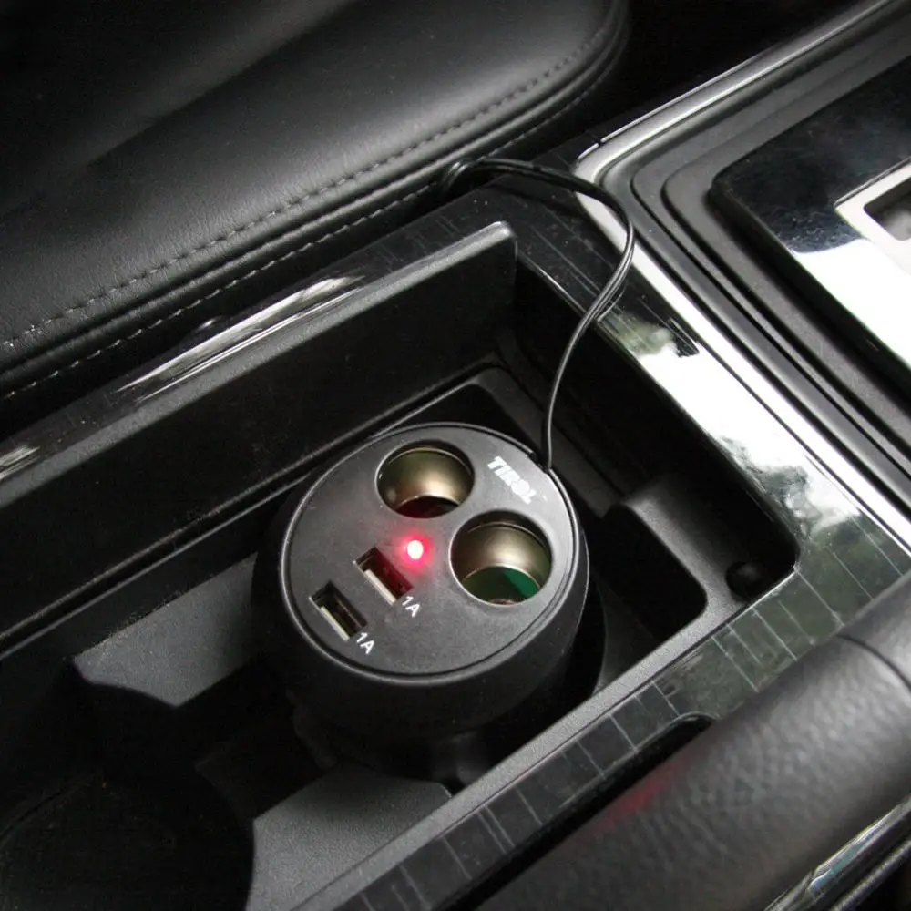 12/24 В Авто 2USB автомобиля Зарядное устройство сигареты 2 Way Твин USB Мощность Splitter