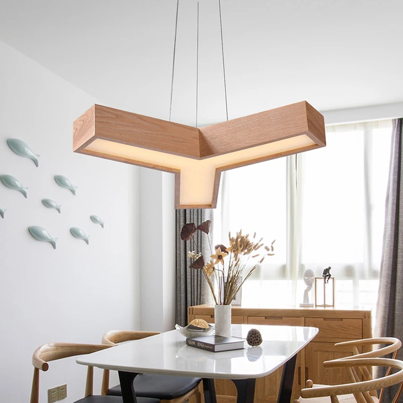 Подвесная лампа с кленовым листком из скандинавского дерева креативная