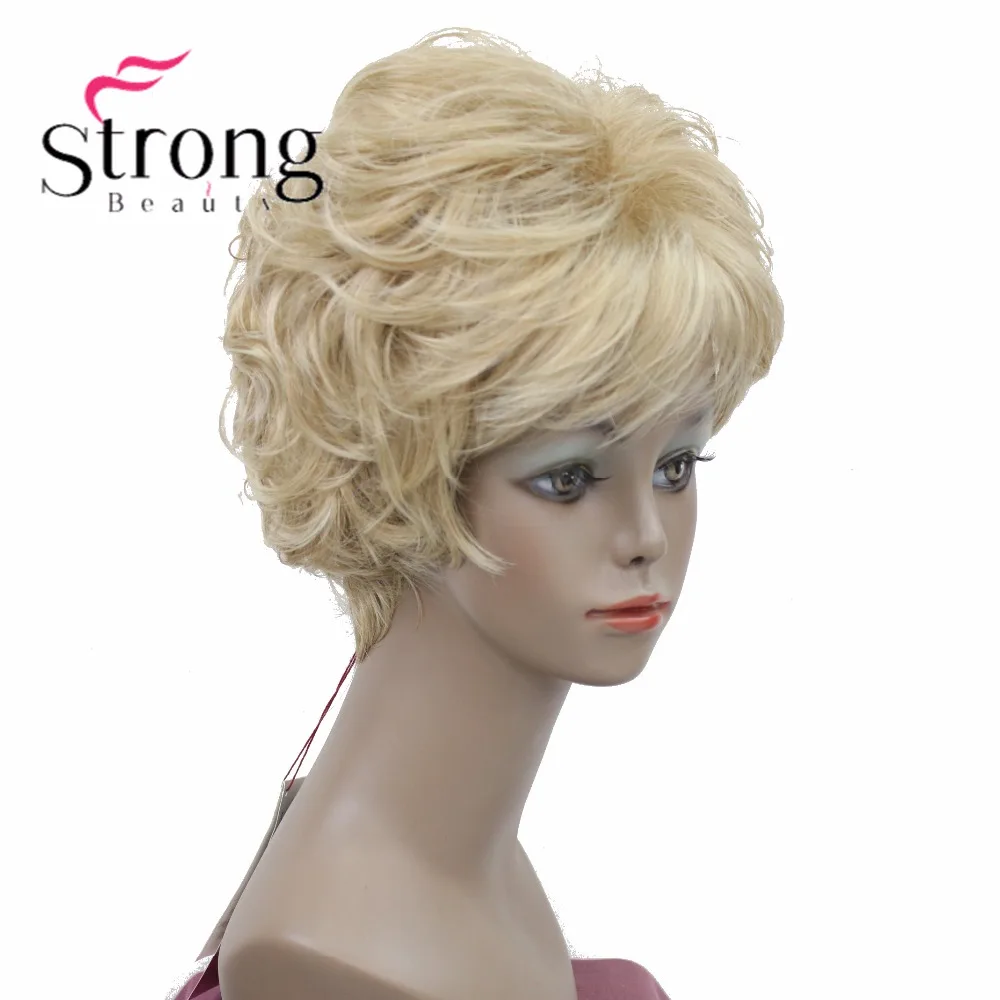 StrongBeauty короткий парик из натуральных волн медный красный полный синтетический парик цвета на выбор