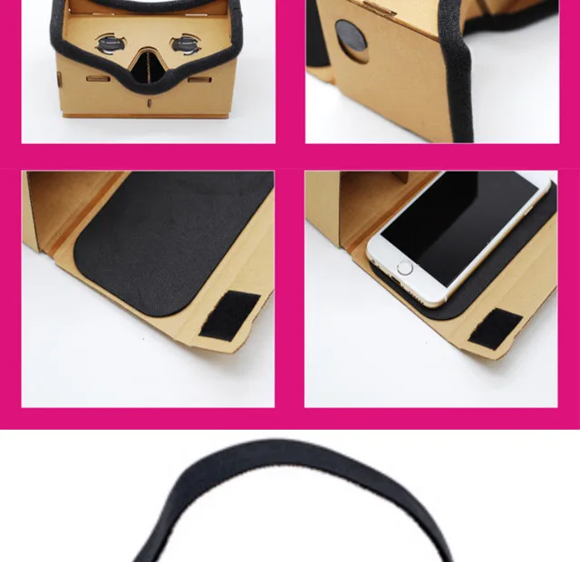 JINSERTA Google Cardboard VR Box DIY VR Виртуальная реальность 3D очки магнит VR Box контроллер 3D VR очки для iPhone samsung