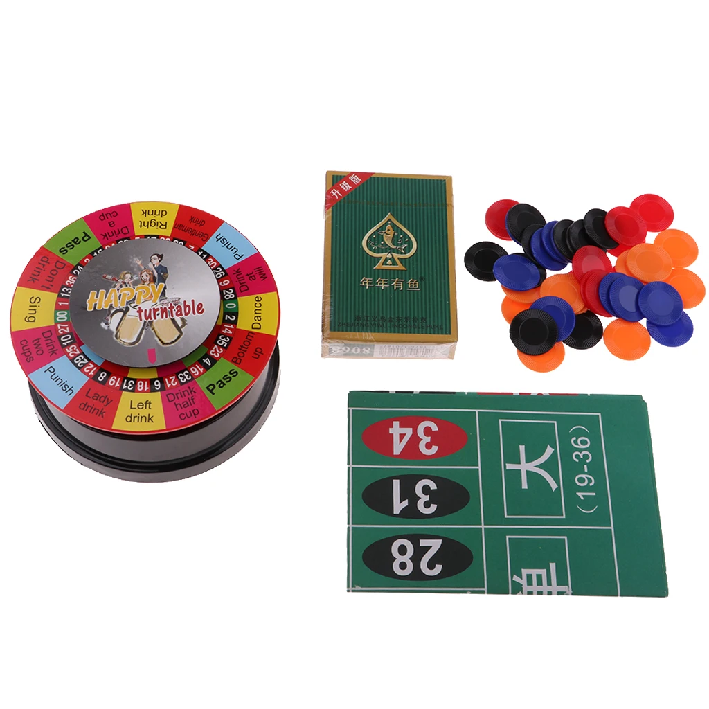 Игровой набор рулетки с питанием 3 в 1 игровые карты чипы питьевая игра