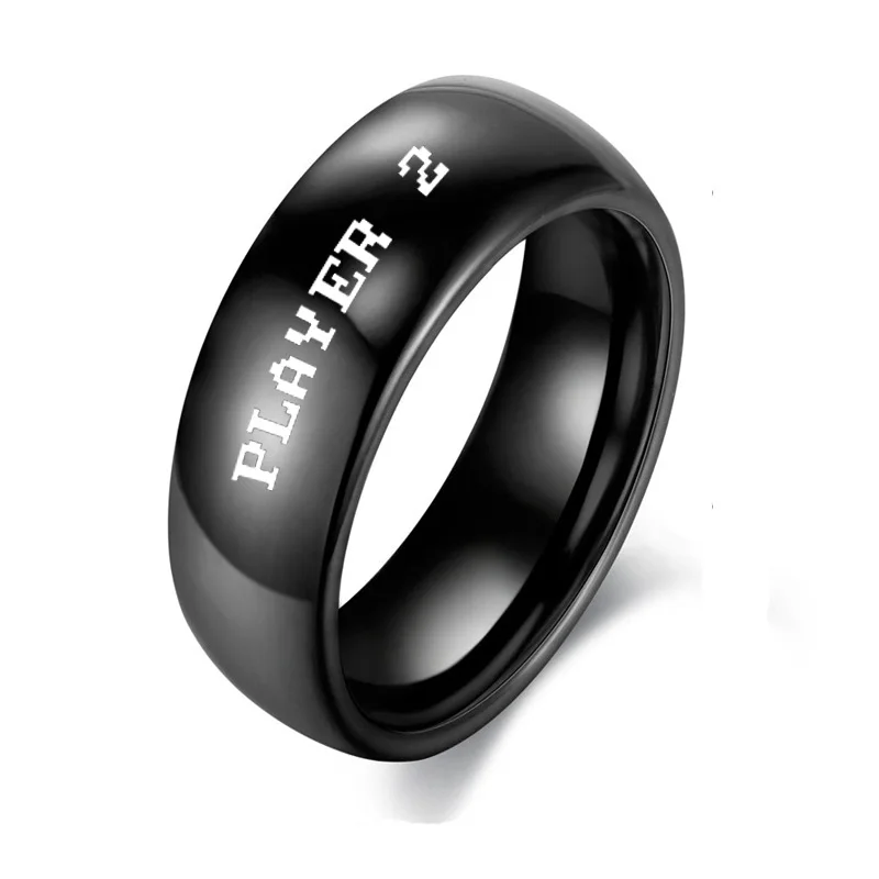 GELICITY Super Marie Style Black Stainless Steel Couple Ring Simple Fashion Wedding Personality Engagement Gift | Украшения и