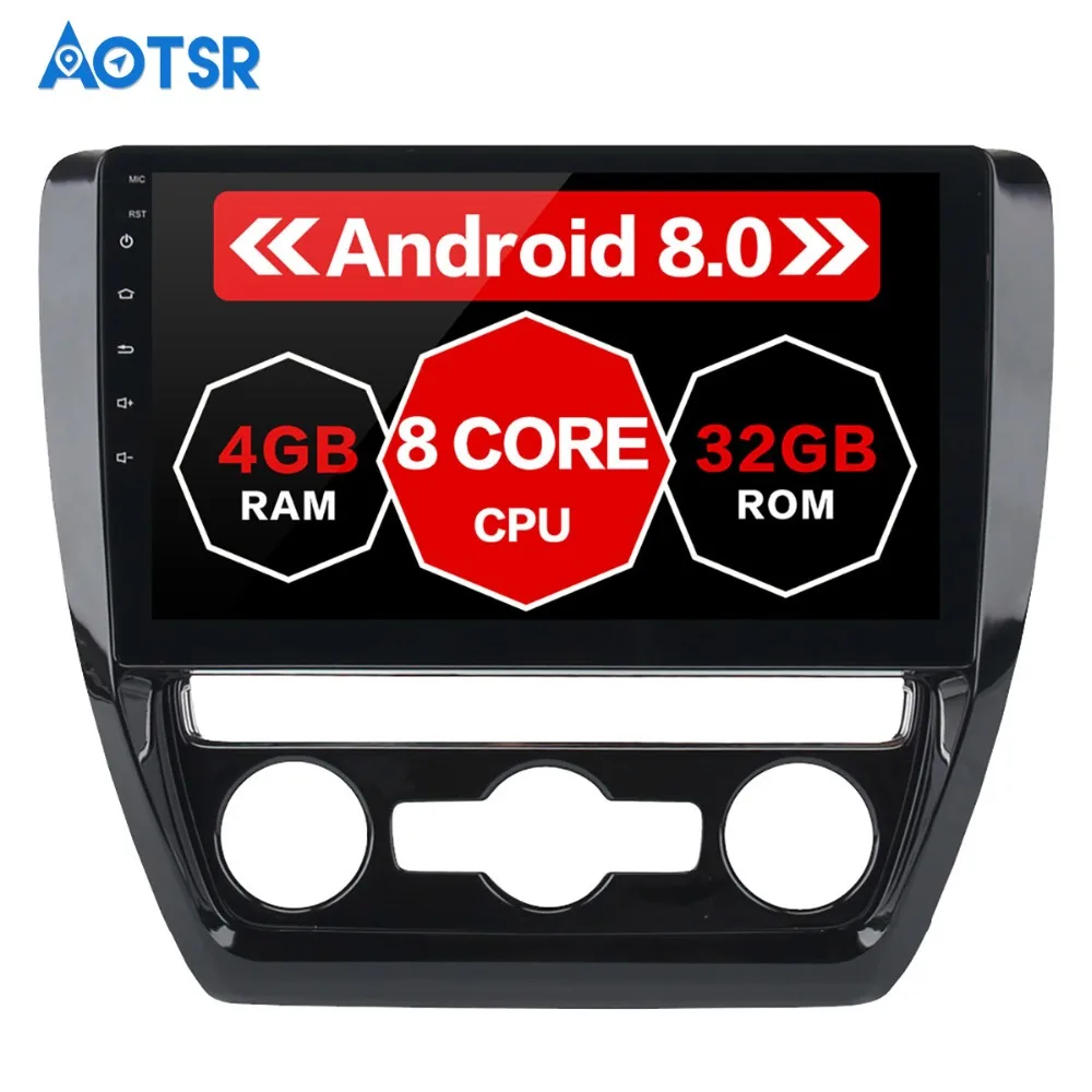 10 2 &quotAndroid 8 0 Автомобильный GPS радио плеер для VW Jetta 2011 2015 с восьмиядерным 4 Гб + 32 ГБ