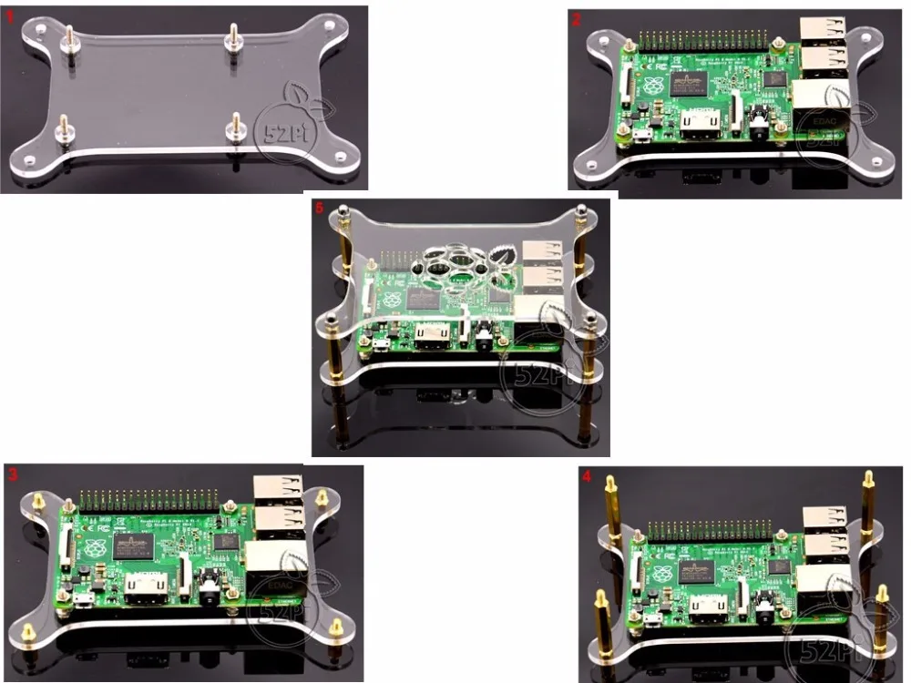 Прозрачный акриловый чехол прозрачный корпус с логотипом для Raspberry Pi 3/2 Модель B |