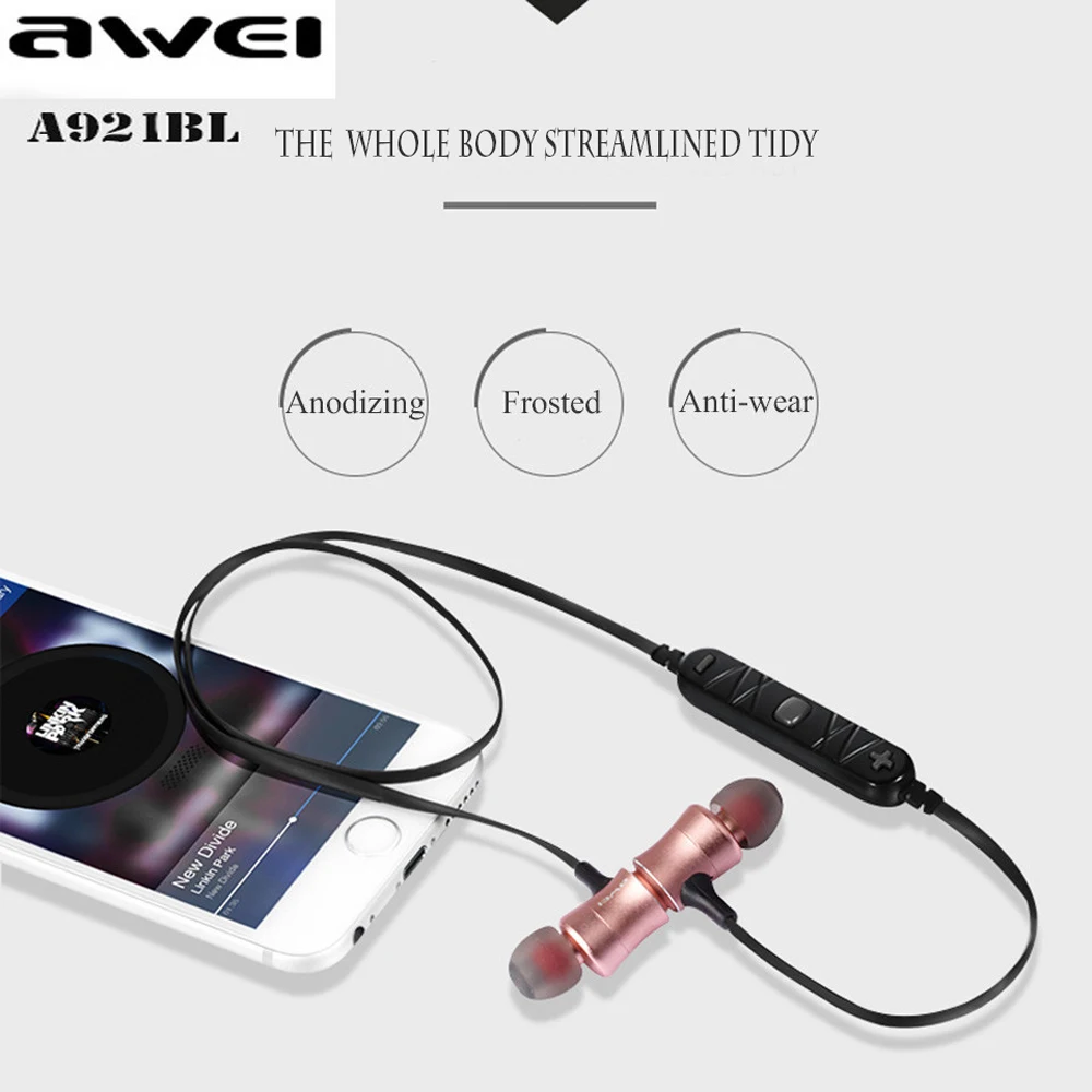 Awei Blutooth Спортивные Беспроводные наушники беспроводные наушники-вкладыши Auriculares