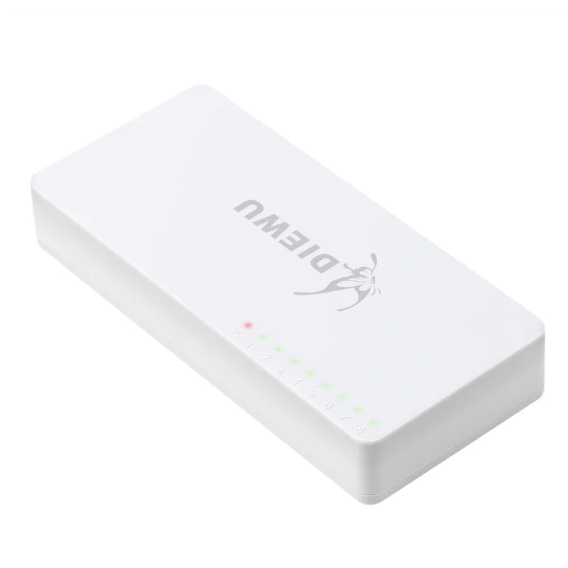 

mini Network Switch 8 Ports portas 100Mbps Fast Ethernet Switch RJ45 LAN Hub MDI Full Half duplex + AC Prower Supply