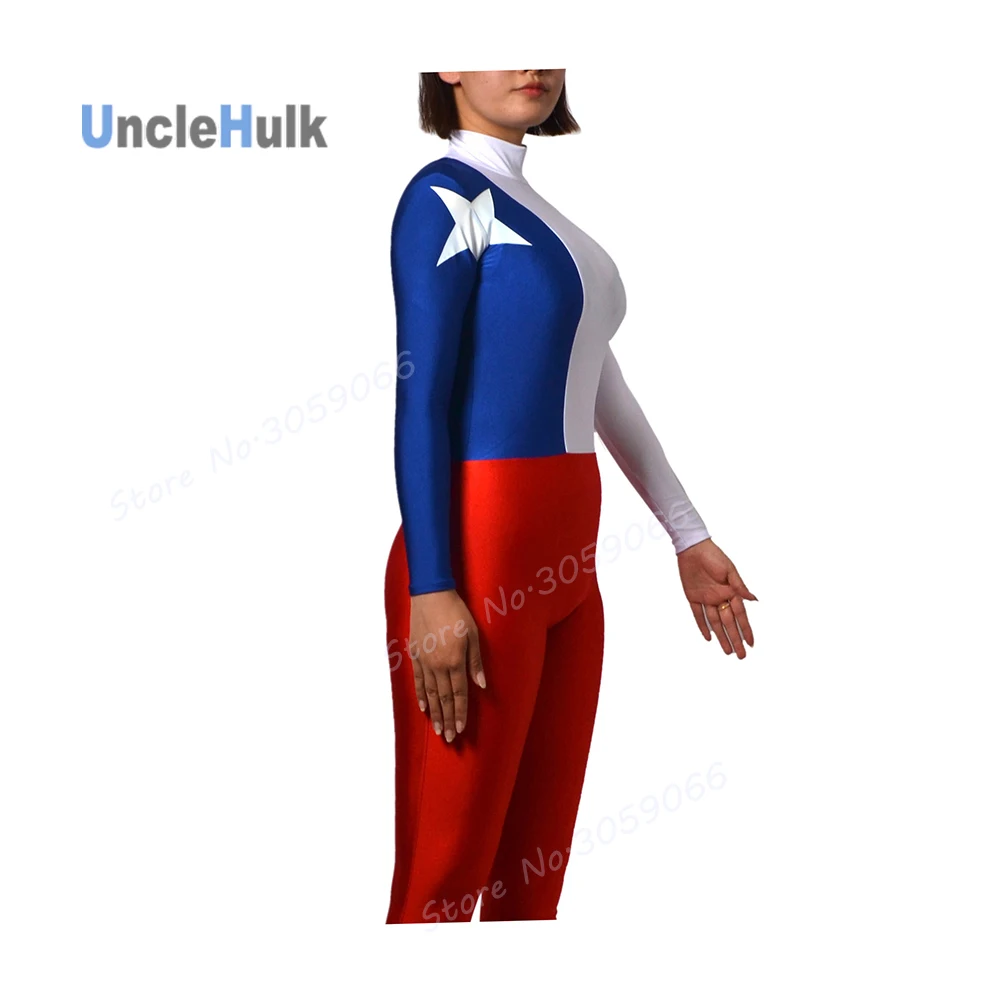 Полный комбинезон Zentai с национальным флагом Чили спандекс | UncleHulk Тематическая