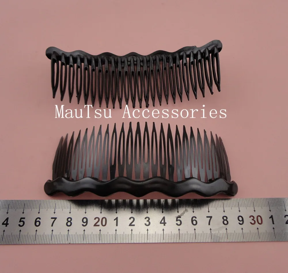 

10PCS 5.0cm*12.5cm 24teeth Black Plain Plastic Hair Combs big Waved Bar as diy hair accessories,women's side combs