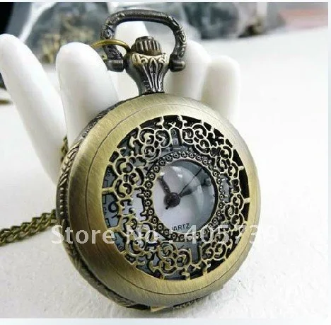 

New Style Beautiful Sweater Chain quartz Antique Chain Jewelcy Pocket Watch Necklace 6pcs/lot Promotional Gift
