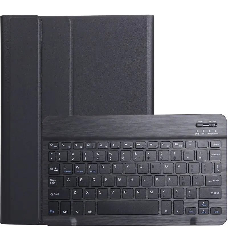 Black with Black Чехол для huawei MediaPad T5 10, съемный чехол с Bluetooth клавиатурой, Магнитный кожаный чехол, 10,1 дюймов, AGS2-W09, AGS2-L09, AGS2-L03, Funda - Цвет: Black with Black