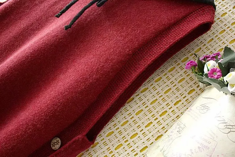 Модная Женская Весенняя Осенняя Новинка 2xl-4xl Корейская версия свободного вязаного пуловера жилет средней длины с карманом с капюшоном свитер жилет женский